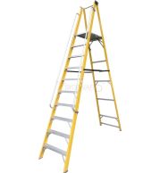 Model No. F8500 Fibreglass Podium Platform Ladder for Electrical, Commercial and Industrial Access Use, Professional Insulated Working Ladder for Maintenance, Repair and Installation Tasks 